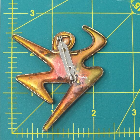 Abstract Resin Dancer Brooch – Modernist Art Pin in Yossi Steinberg Style - Picture 5 of 6
